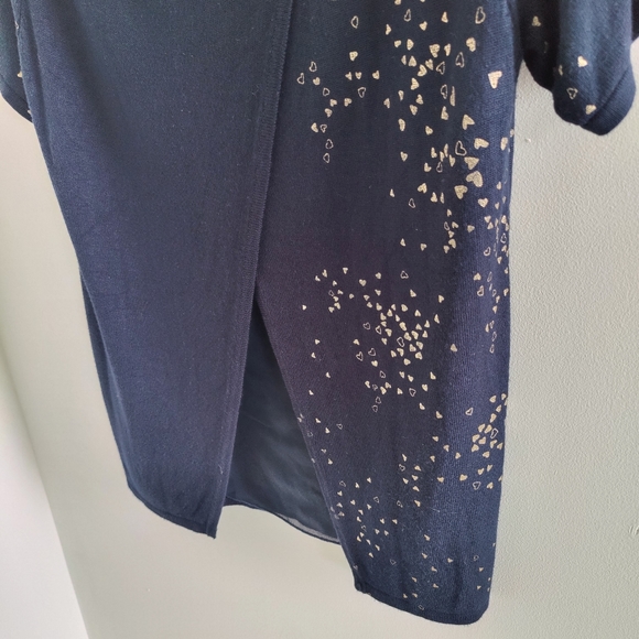 Navy Blue 🔵 with tiny gold heart Short Sleeve Sweater | Leo & UGO 🇫🇷 - Picture 4 of 14